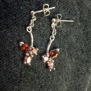 Garnet and Sterling silver earings